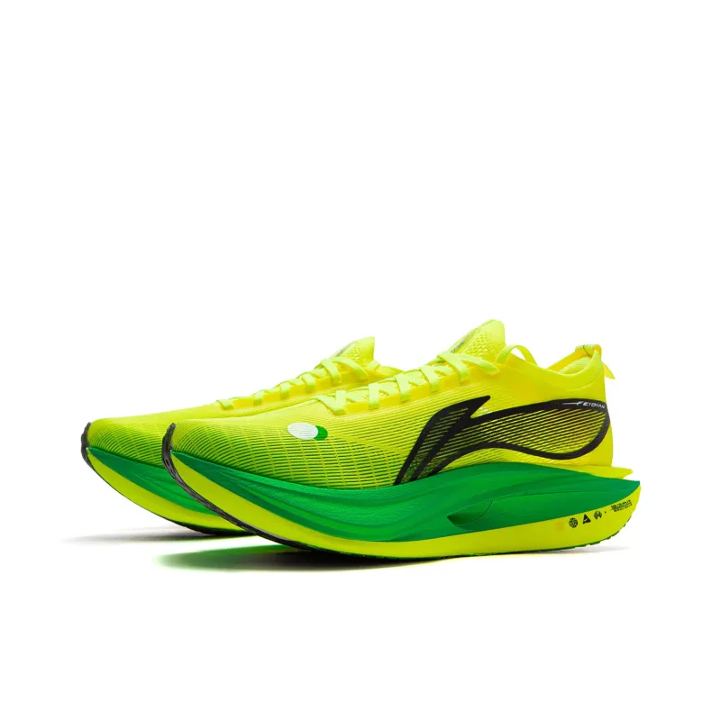LiNing Flyco 5 ELITE Cushioning Slip Resistant Rebound Low Top Carbon Plate Sprint Running Shoes Unisex Yellow-2