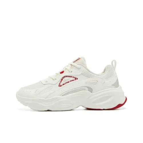QIAODAN Anti Slip Wear the Low Top Chunky sneakers Year Women's Beige Red