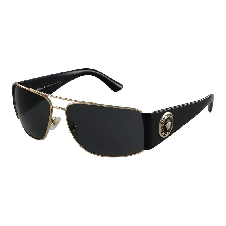 VERSACE Metal Aviator Sunglasses Men's Black-0
