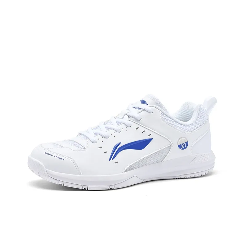 LiNing Feather Anti Slip And Wear Resistant Lightweight Low Top Badminton Shoes Unisex White Blue-1