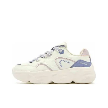 QIAODAN Elf Meow TD Cushioning Lightweight Height Increasing Low Top Casual Shoes Women's Beige Blue