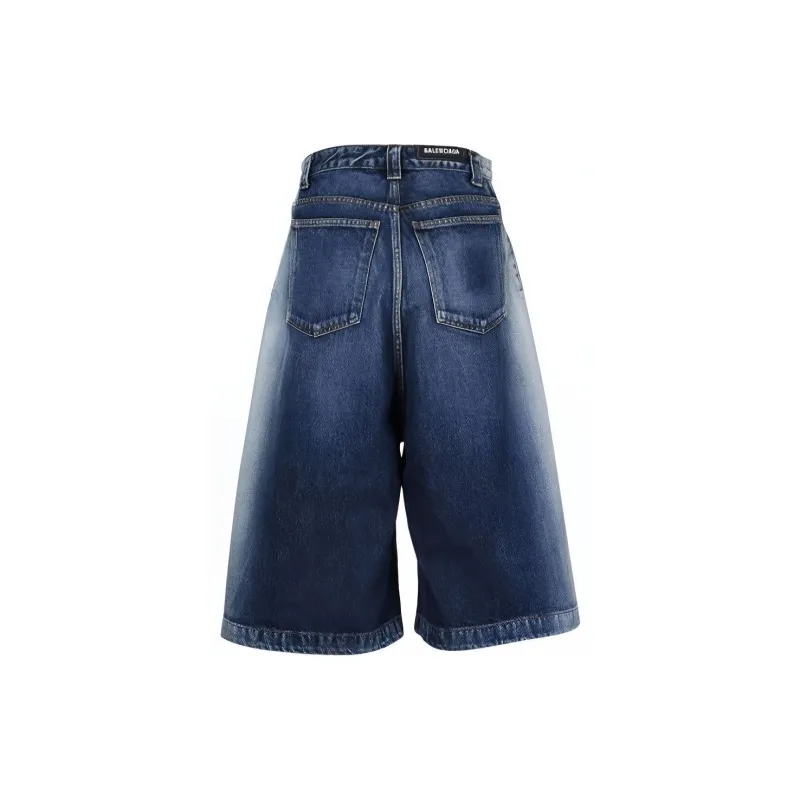 Balenciaga SS21 Jeans Cropped Pants Women's Blue-1