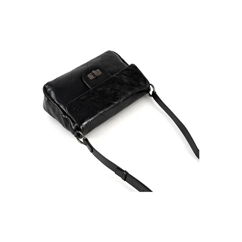Vigno Synthetic Leather One Shoulder Crossbody Regular Women's Black-3