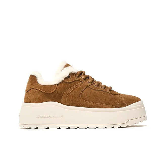 WANDER AROUND Thermal Height Increase Low Top Skateboard Shoes Women's Brown-1