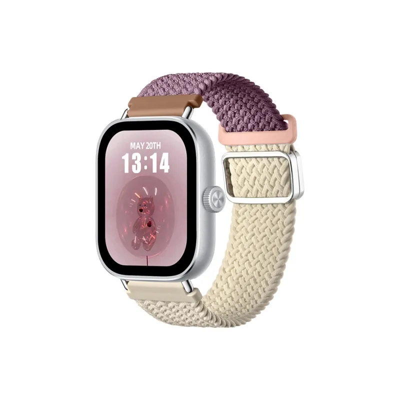 Senior's House Red Beige Compatibility Watch Band 22mm Fabric Material-12