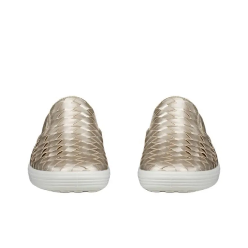 Ecco Soft 7 Casual Single Shoes Women's Gold-4
