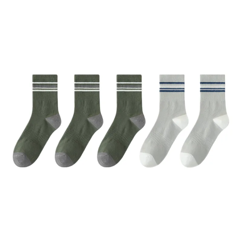 Cotton Gene Mid Calf Socks Men's 5 Pack-4