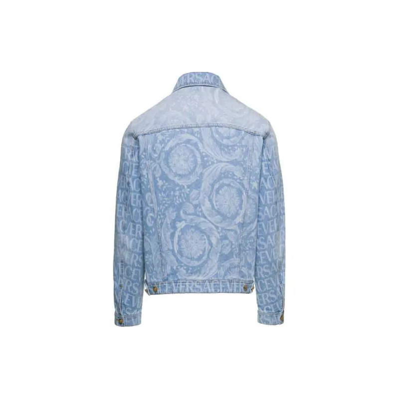 VERSACE Long Sleeved Buttoned Denim Jacket-1