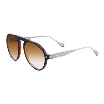 STEFANO RICCI Acetate Titanium With Palladium Plating Aviator Sunglasses Unisex Black