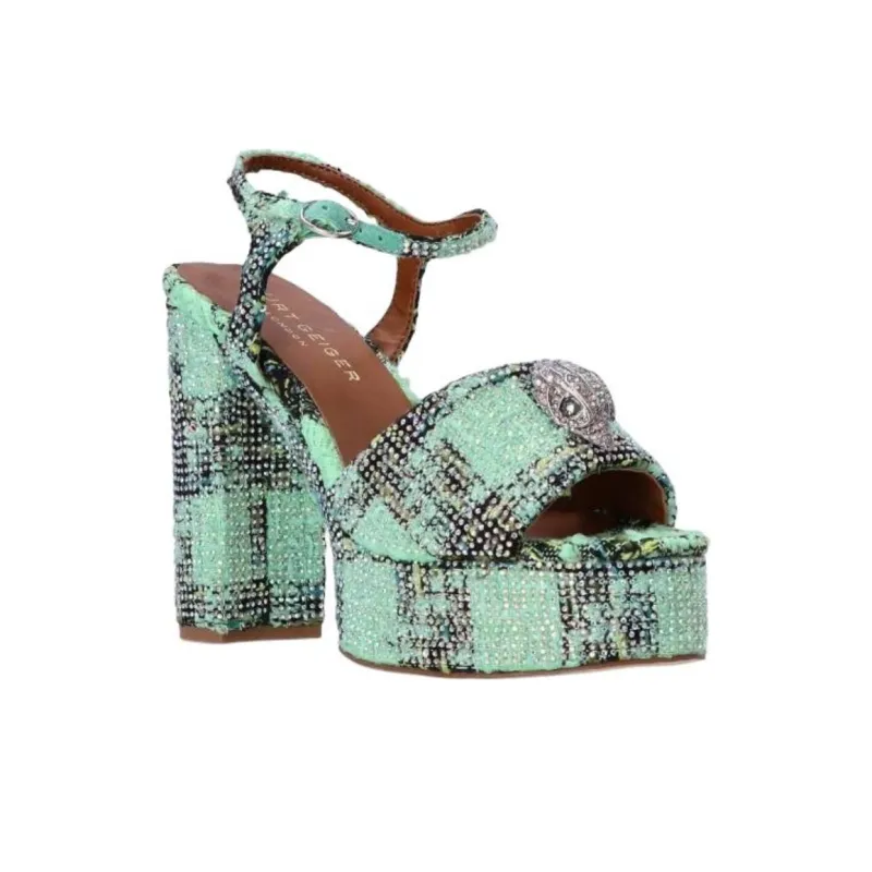Kurt Geiger London Kensington One Strap Sandals 12.5cm Women's Green-2