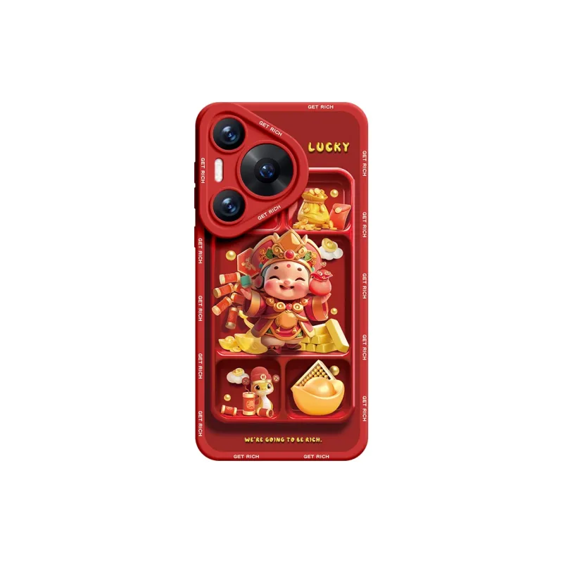 SUPER MOUSE Silicone Material Square Wealth God Phone Cases Compatible With Huawei Pura70/60/50/40/30/pro/pro+/Ultra-0