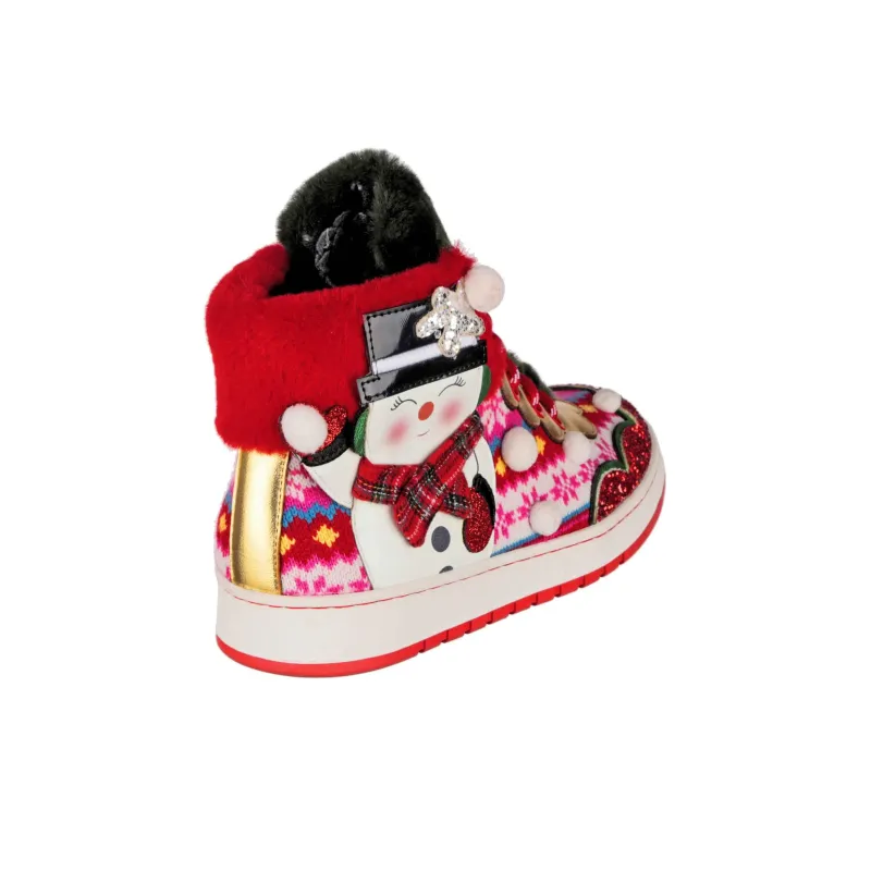 IRREGULAR CHOICE Snowball Fight High-Top Skateboard Shoes Unisex Red-3