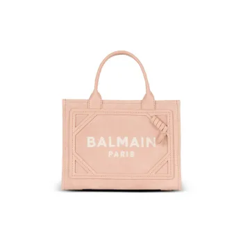 BALMAIN B ARMY Calfskin Tote Bag Shopping Bag Shoulder Bag Handbag Small Size Women's Light Brown
