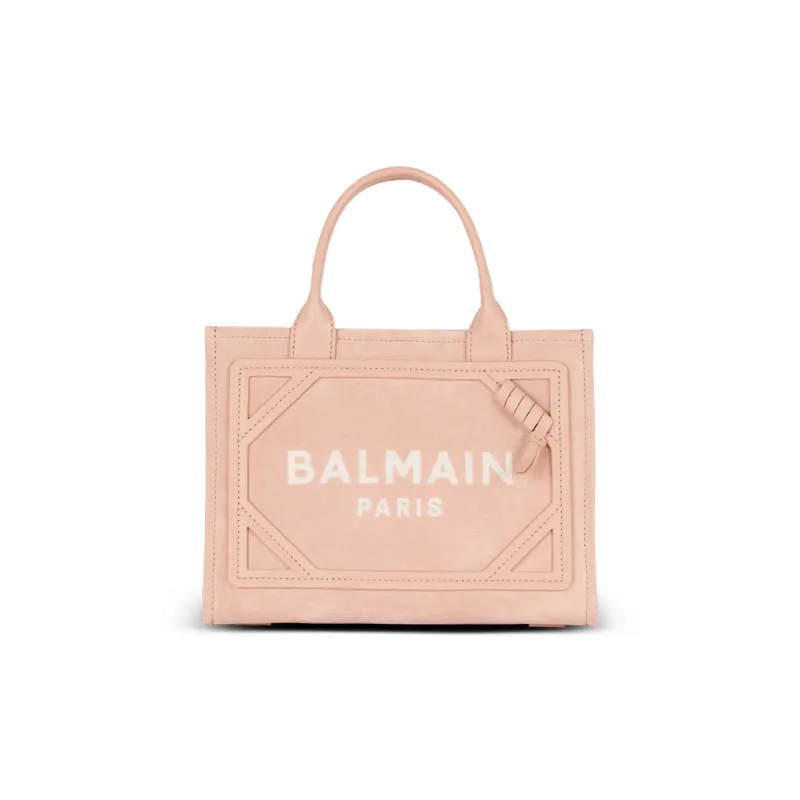 BALMAIN B ARMY Calfskin Tote Bag Shopping Bag Shoulder Bag Handbag Small Size Women's Light Brown-0