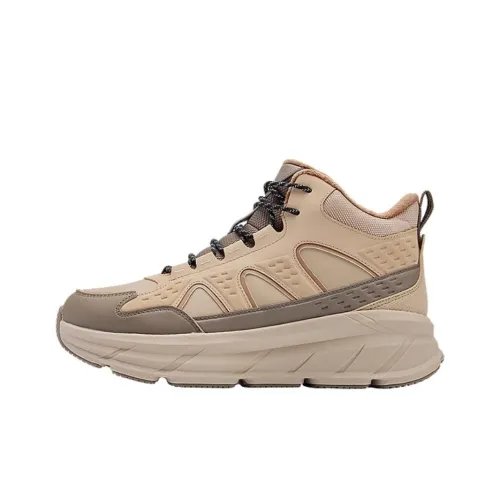 QIAODAN Anti Slip Wear Resistant High Top Casual Shoes Men's Brown