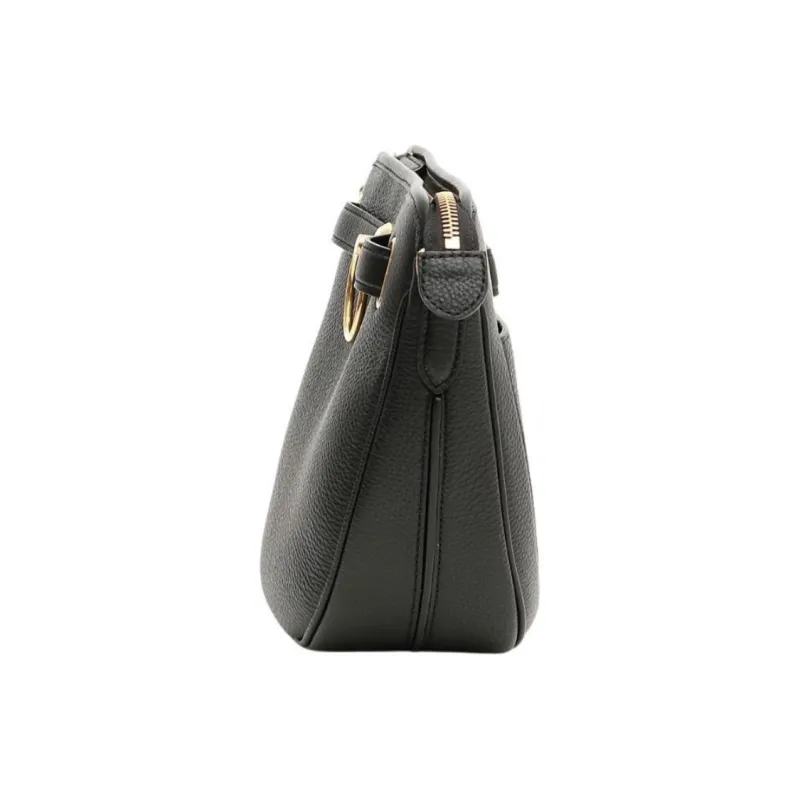 Mulberry Cow Leather Shoulder Bag Trumpets Women's Black-1
