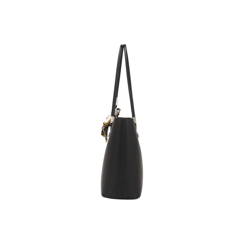 PAYOT Microfiber Synthetic Leather Tote Bag Shoulder Bag Regular Women's Black/Red-2