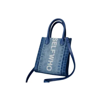 Self Who Cotton Crossbody Handbag Women's Denim Blue