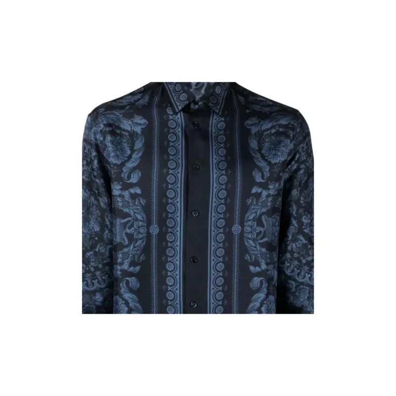 VERSACE Barroco-Printed Button-Up Shirt-5