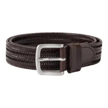 MR P Leather Leather Belts Men's Brown Width 3.5CM
