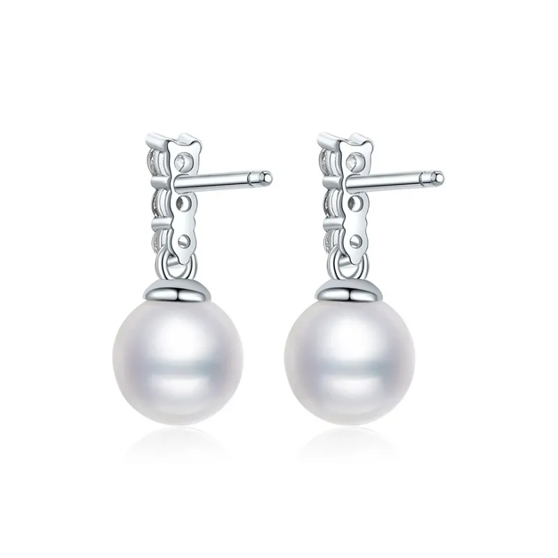 JINGUIFU Freshwater Pearl Stud Earrings Women's-2