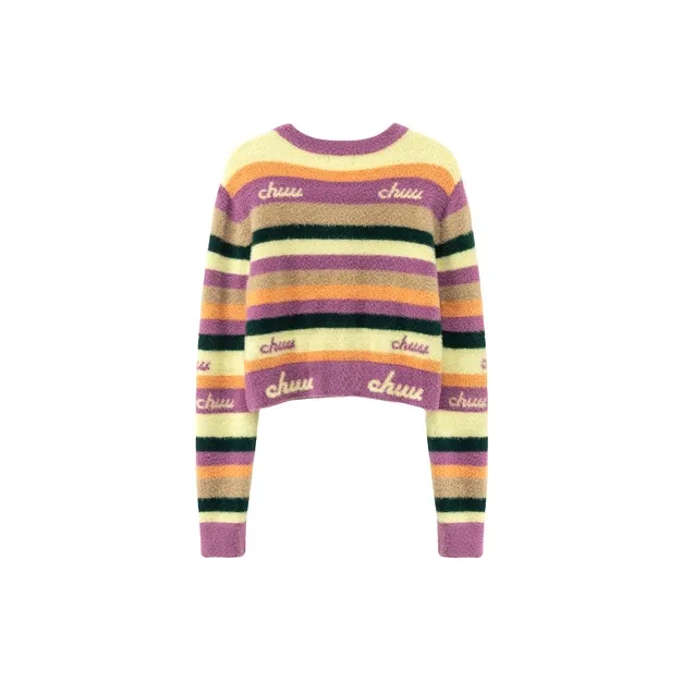 CHUU Knitwear Women's Purple Stripes-1