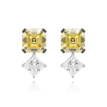 FUNNXI Rhodium Plated S925 Silver Gold Stud Earrings Women's