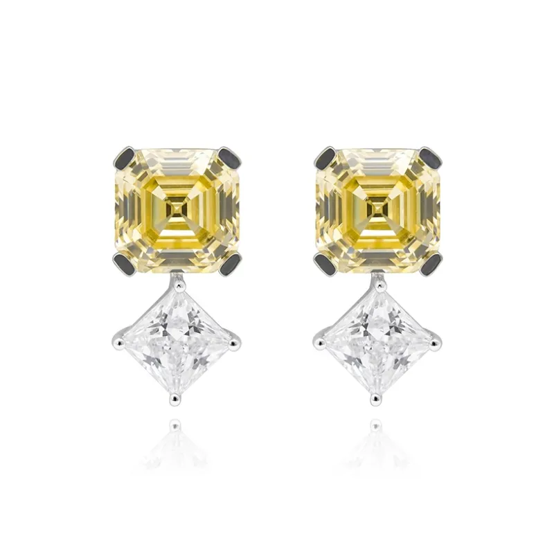 FUNNXI Rhodium Plated S925 Silver Gold Stud Earrings Women's-0
