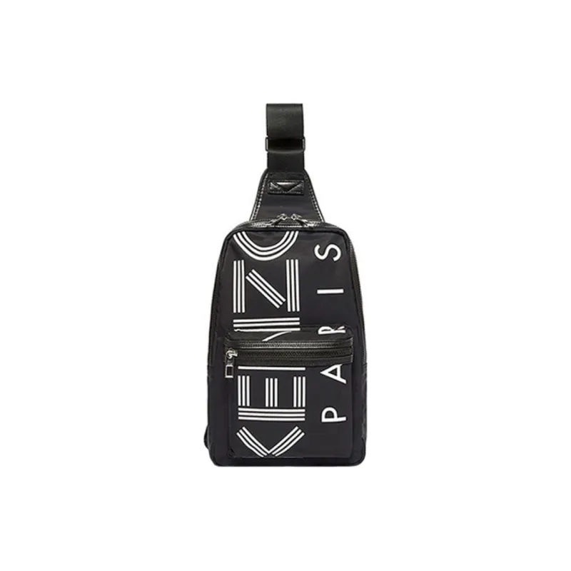 KENZO Letter Logo Fabric Sling Bag Crossbody Bag Shoulder Bag Regular Men's Black-0