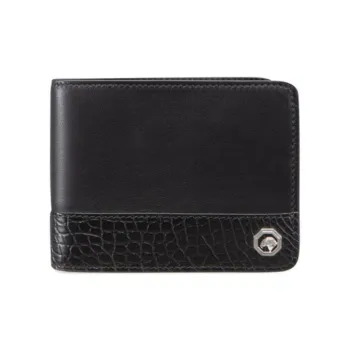 STEFANO RICCI Calfskin Leather Wallet Men's Black