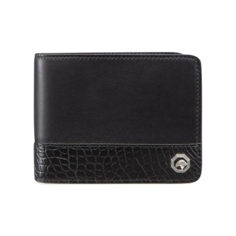 STEFANO RICCI Calfskin Leather Wallet Men's Black-0