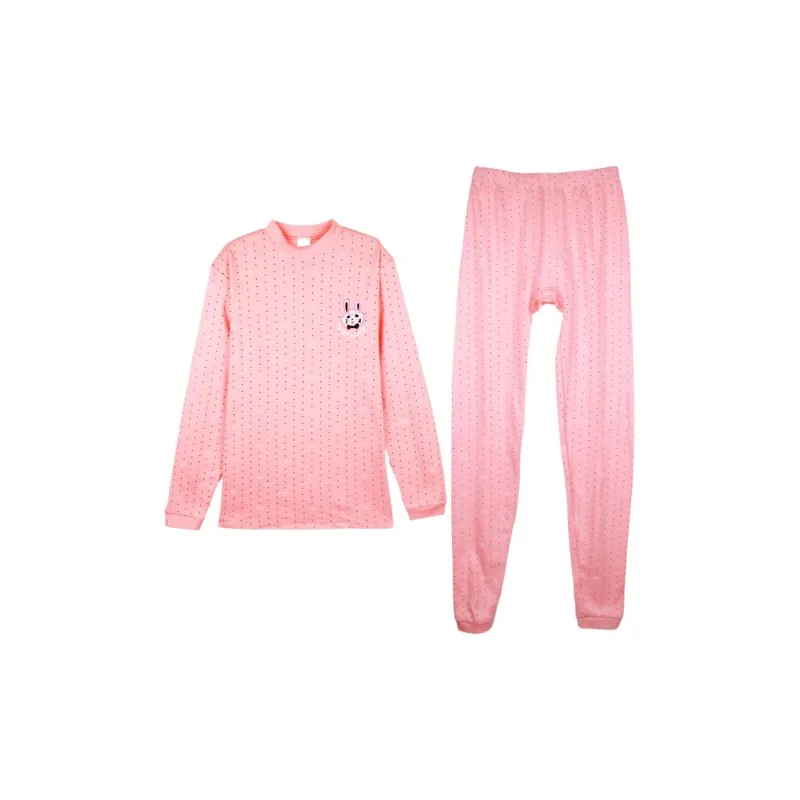 Cotton Gene Thermal Set Women's Pink-0