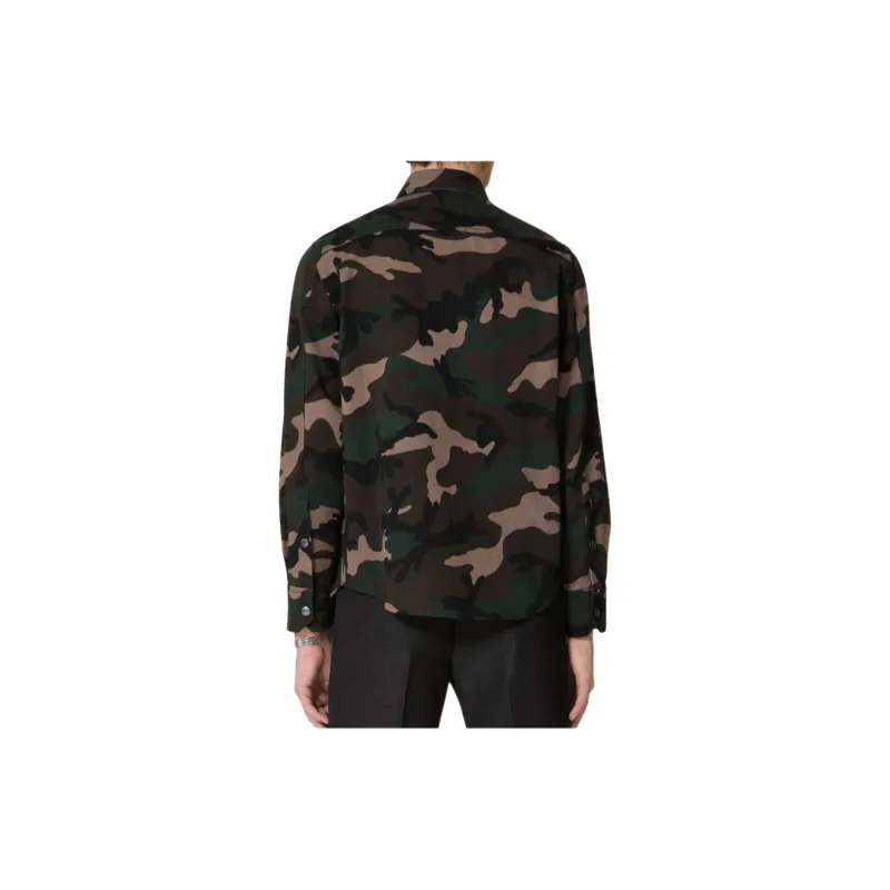 Valentino Camouflage Patterned Curved Hem Jacket-2
