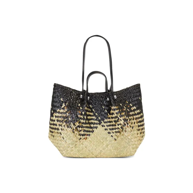 ALLSAINTS Straw One Shoulder Handbags Unisex Beige & Black-1