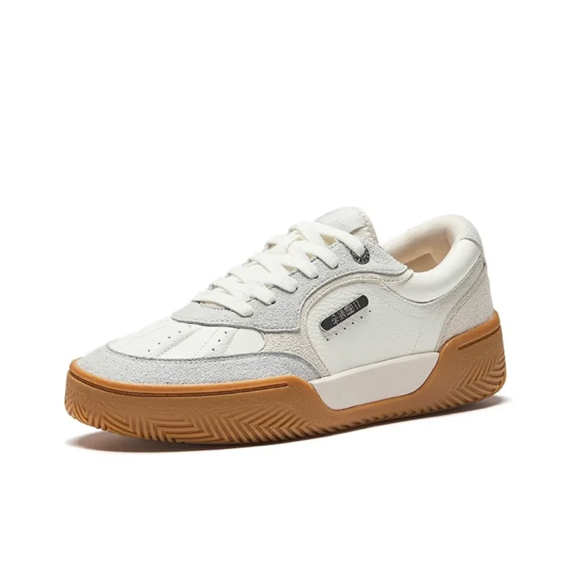 Anta Owen Hélà TRIBE Cushioning Abrasion Resistant Lightweight Low Top Skateboard Shoes Men's White Gray-1