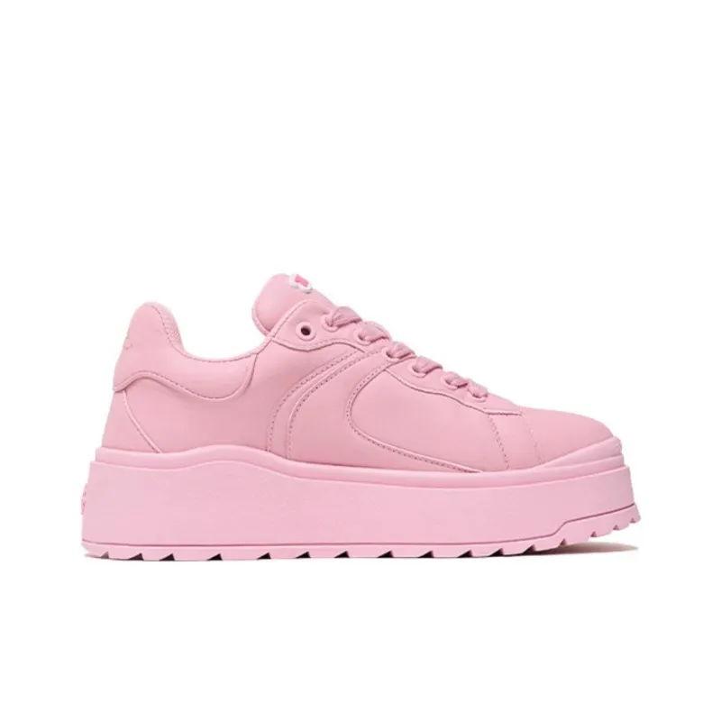 WANDER AROUND Anti Slip And Wear Resistant Height Increasing Low Top Skateboard Shoes Women's Pink-1