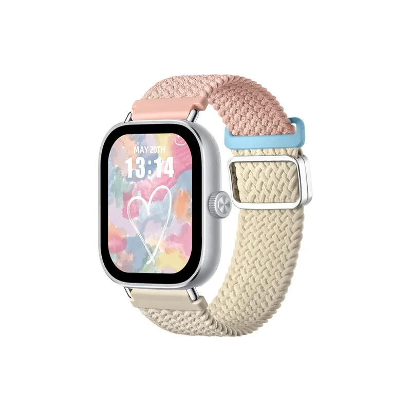 Senior's House Red Beige Compatibility Watch Band 22mm Fabric Material-0