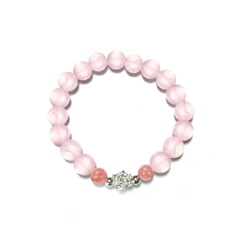 BNNYW Natural Strawberry Quartz Bracelets Unisex-0