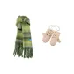 2-Piece Set (Knit Glove+Green Scarf)