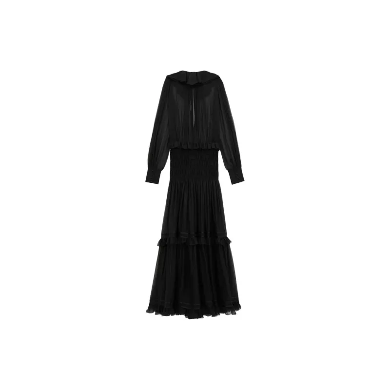 SAINT LAURENT Long Sleeved Dresses Women's Black-1