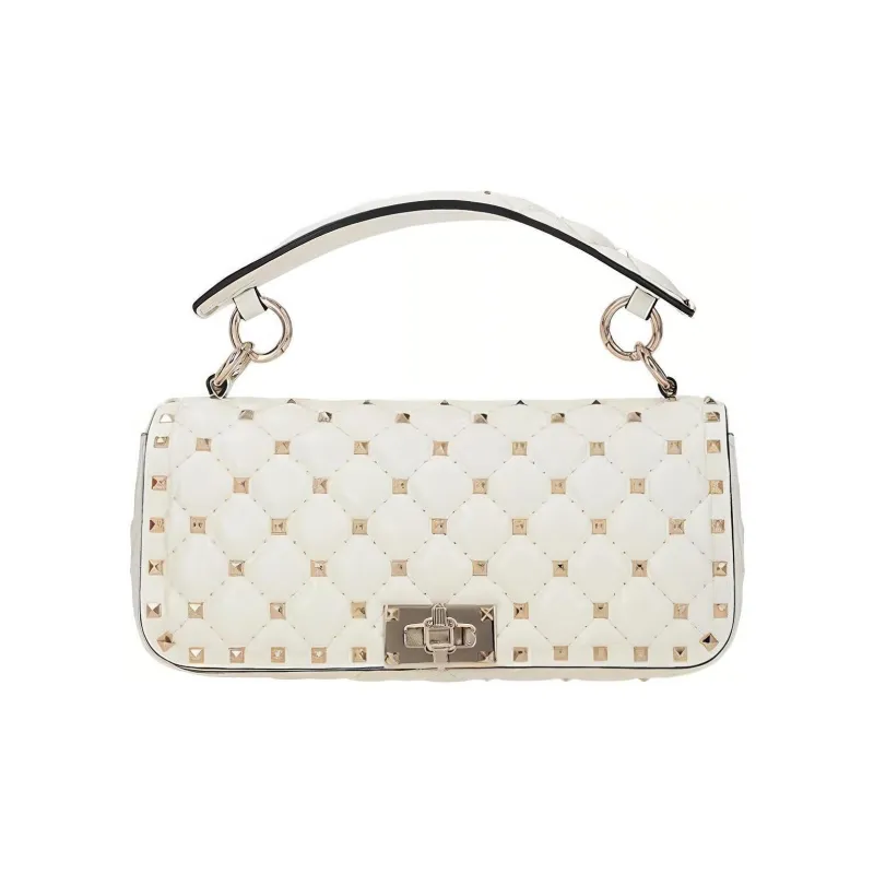 Valentino Quilting Leather Portable Crossbody Bag Shoulder Bag Women's White-0