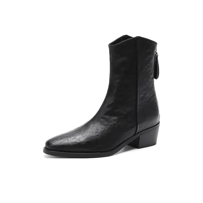 HUANAI Ankle Boots Women's Black/Brown-0