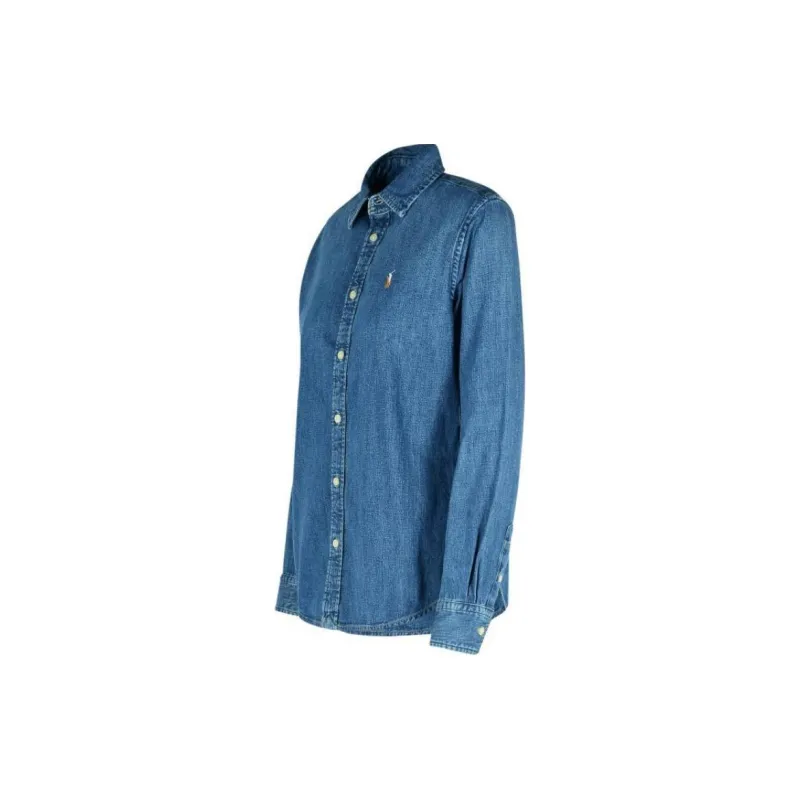 Polo Ralph Lauren Logo Embroidered Slim Fit Denim Shirt-2