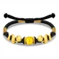 Coiled Snake Gold Coin Bead Bracelet[Black Cord]