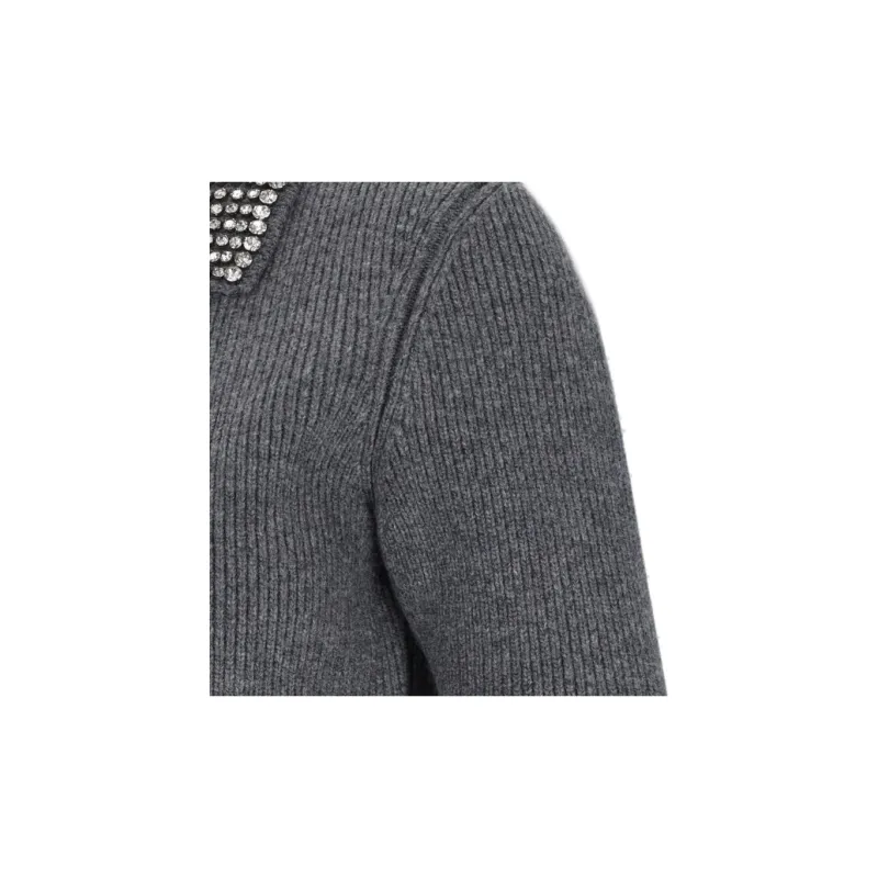 GUCCI Ribbed Trim Knit Polo Top-6
