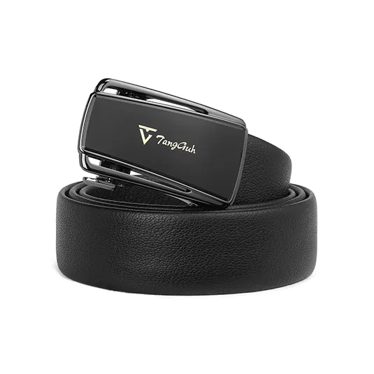 TangGuh Genuine Leather Automatic Buckle Casual Suit Pants With Belt Belt Men's 3.5cm Width-2