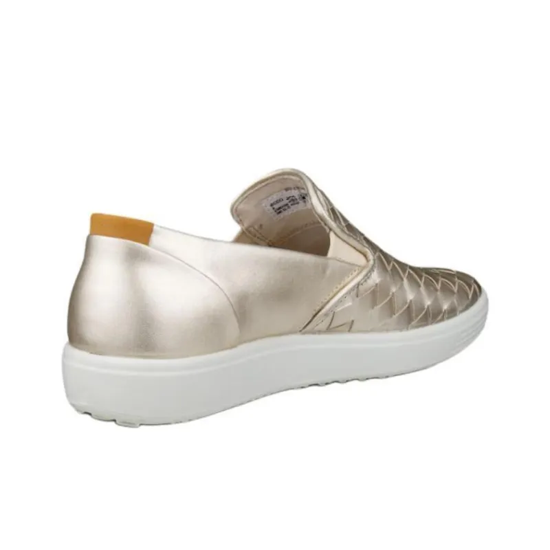Ecco Soft 7 Casual Single Shoes Women's Gold-2
