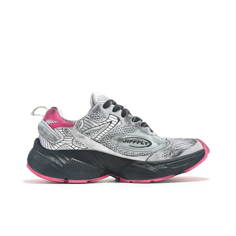 Jifffly Cushioned Slip-Resistant Breathable Lightweight Height Increasing Low-Top Chunky Sneakers Unisex-43