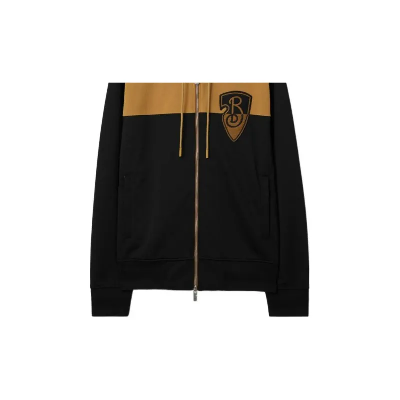 Burberry B Shield Jersey Zip Up Drawstring Hoodie-4