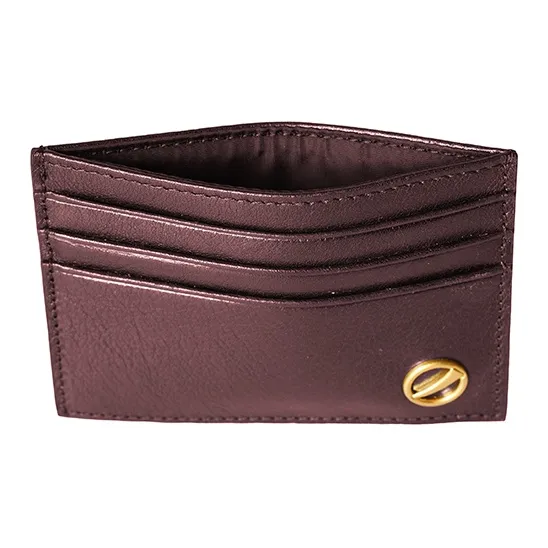 SUPERMERCY One Stroke Series The First Layer Of Calfskin Card Holder Mini Unisex Black/Purple Glaze-12